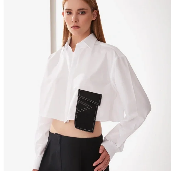 Crop Pocket Shirt - Picture 3 of 5